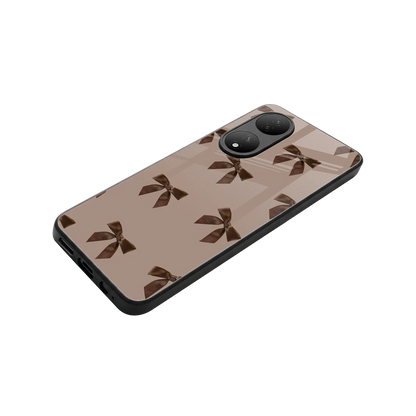 Brown Bow stylish phone case for Vivo-y100 | glossy glass and slim fit