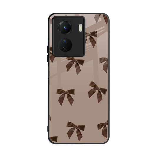 Brown Bow back phone cover | glass case for vivo y16