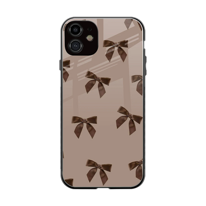 Brown Bow back phone cover | glass case for iphone 12