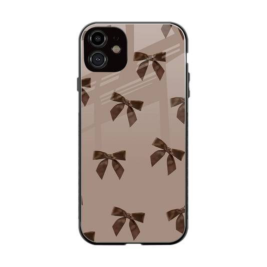 Brown Bow back phone cover | glass case for iphone 12