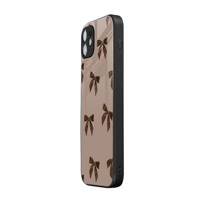 Brown Bow iphone 12 mobile cover | shockproof glass phone case