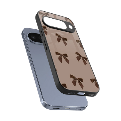 Brown Bow sleek google pixel 10 cover with tempered glass back and TPU edges
