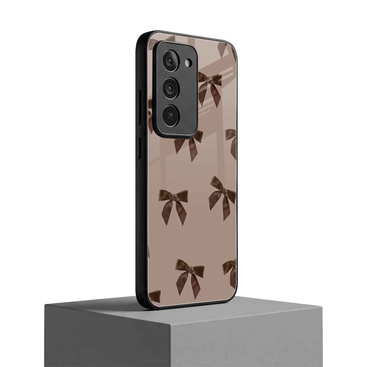 Brown Bow redmi 15 5g mobile cover | shockproof glass phone case