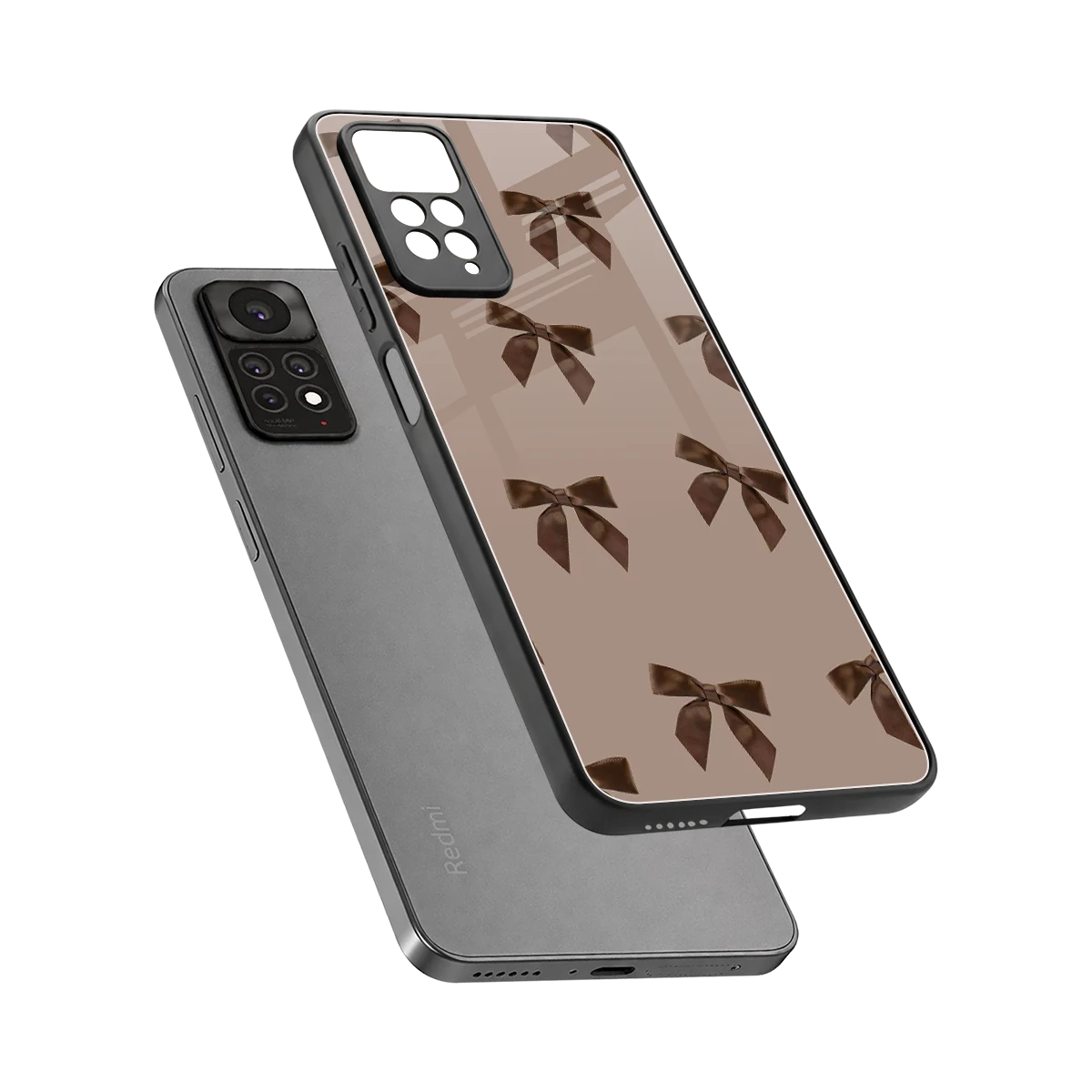 Brown Bow sleek redmi note 11 pro cover with tempered glass back and TPU edges