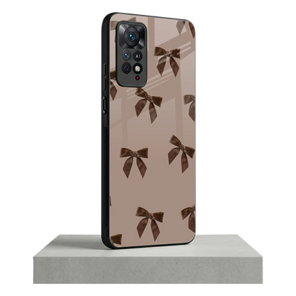 Brown Bow redmi note 11 pro mobile cover | shockproof glass phone case