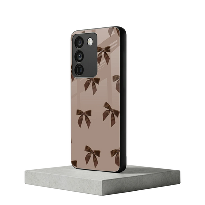 Brown Bow vivo y200 5g mobile cover | shockproof glass phone case