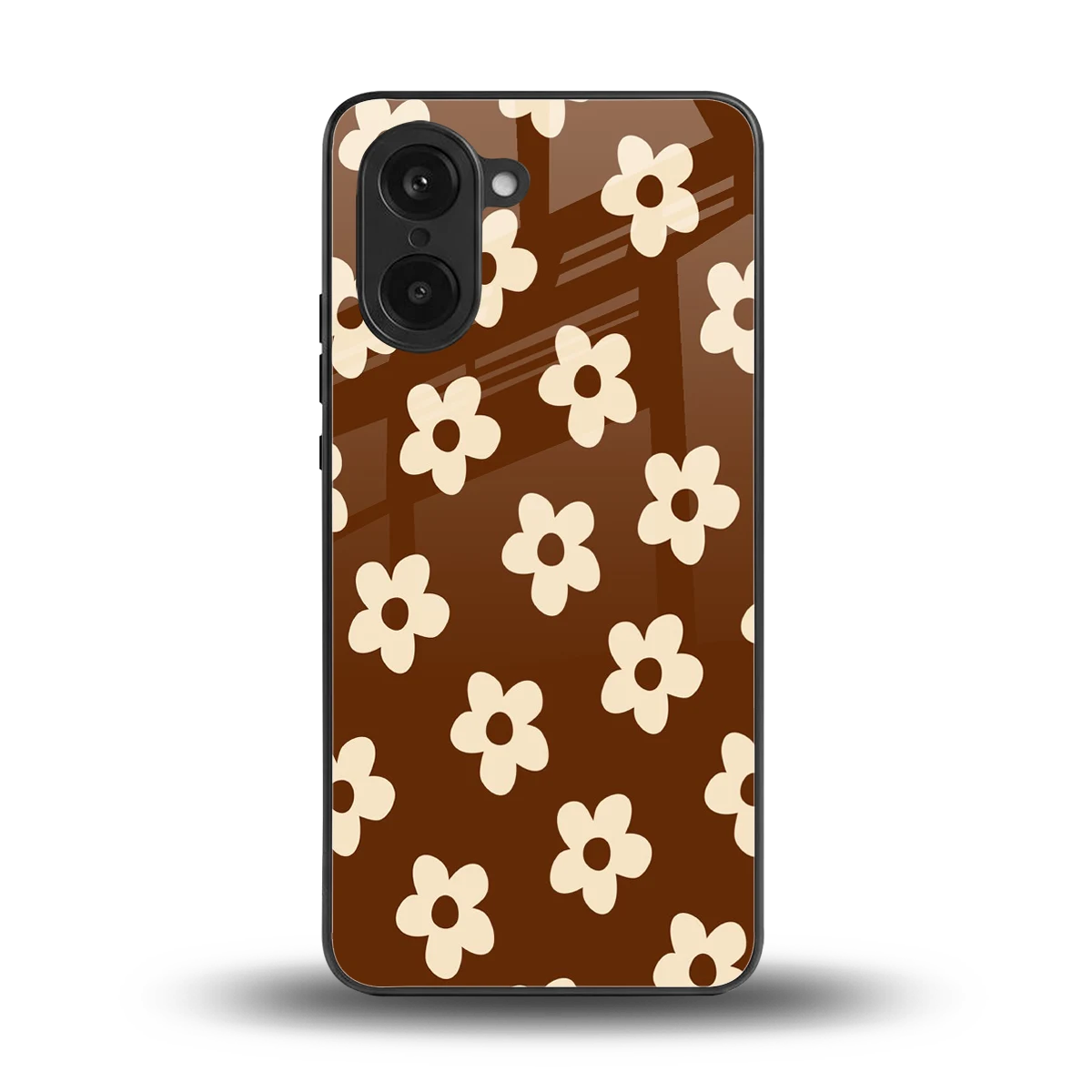 Brown Flowers back phone cover | glass case for oneplus nord ce5 5g