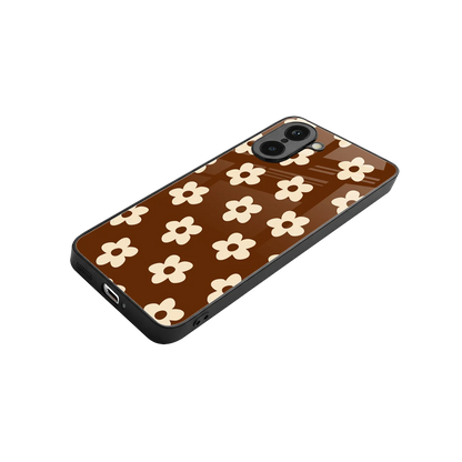 Brown Flowers stylish phone case for oneplus nord ce5 5g | glossy glass and slim fit