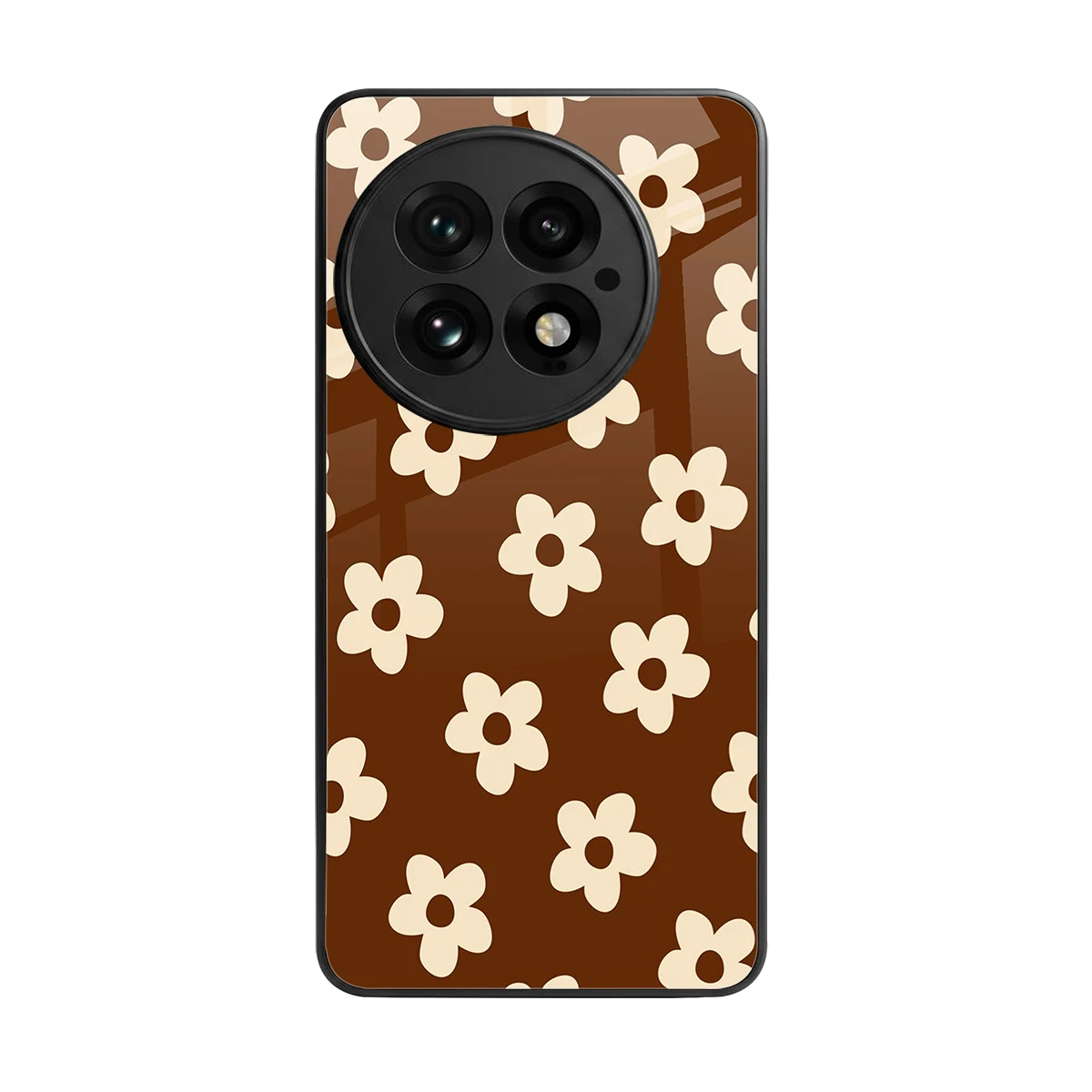 Brown Flowers back phone cover | glass case for oneplus 13