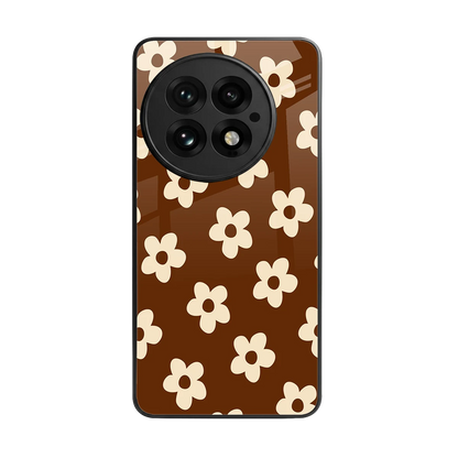 Brown Flowers back phone cover | glass case for oneplus 13