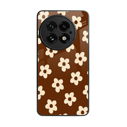 Brown Flowers back phone cover | glass case for oneplus 13