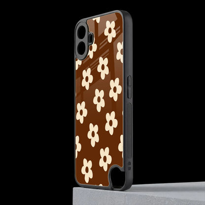 Brown Flowers cmf nothing phone 1 mobile cover | shockproof glass phone case