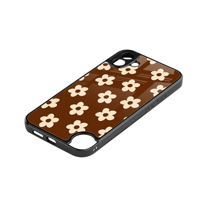 Brown Flowers stylish phone case for cmf nothing phone 1 | glossy glass and slim fit
