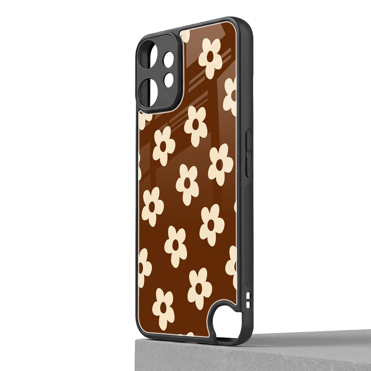 Brown Flowers cmf nothing phone 2 pro mobile cover | shockproof glass phone case