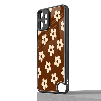Brown Flowers cmf nothing phone 2 pro mobile cover | shockproof glass phone case