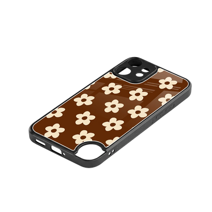 Brown Flowers stylish phone case for cmf nothing phone 2 pro | glossy glass and slim fit