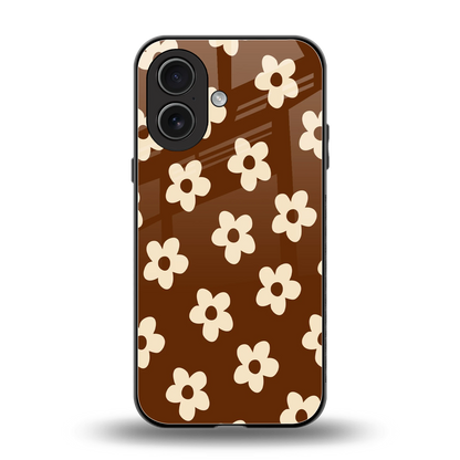 Brown Flowers back phone cover | glass case for iphone 17