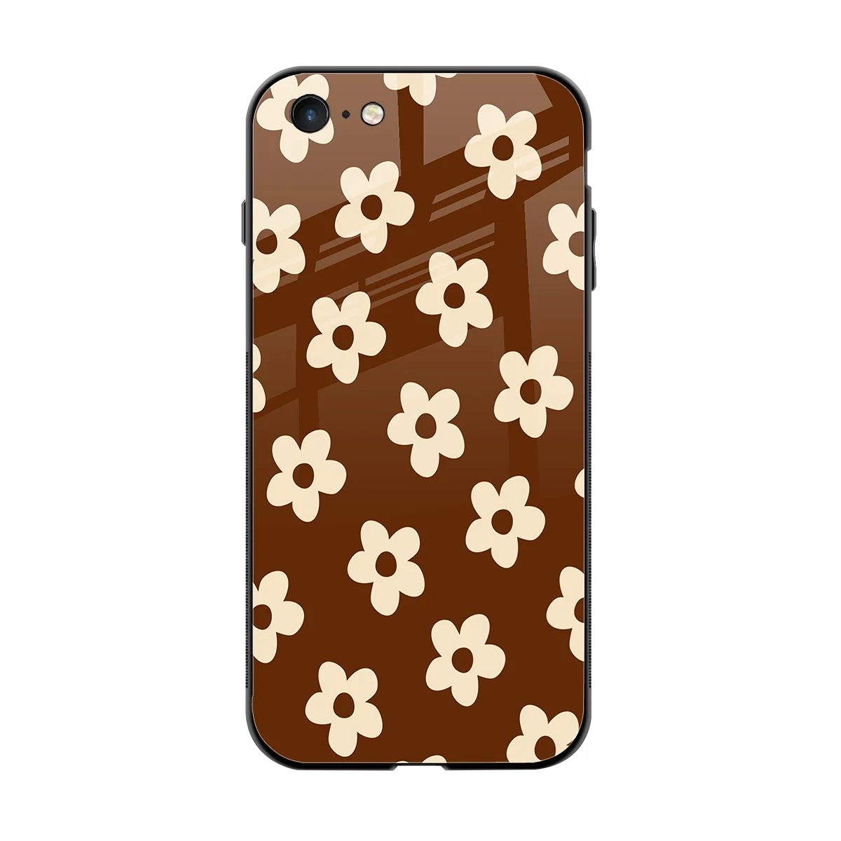 Brown Flowers back phone cover | glass case for iphone 6s
