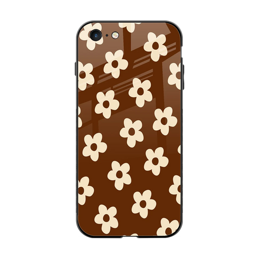 Brown Flowers back phone cover | glass case for iphone 6s