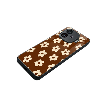Brown Flowers stylish phone case for iqoo neo 10r 5g | glossy glass and slim fit