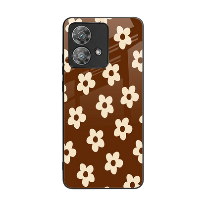 Brown Flowers back phone cover | glass case for motorola edge 40 neo 5g