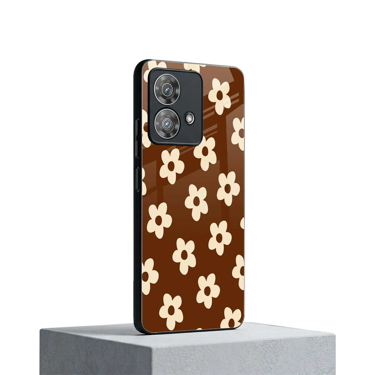 Brown Flowers motorola edge 40 neo 5g mobile cover | shockproof glass phone case