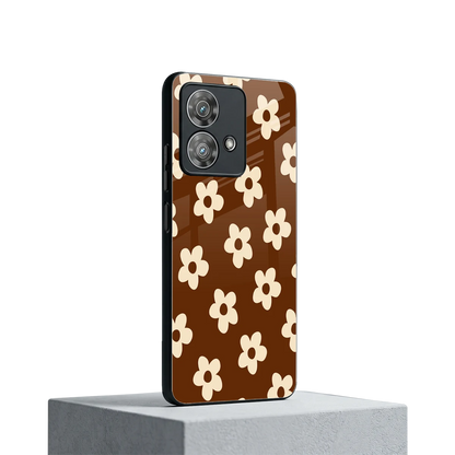 Brown Flowers motorola edge 40 neo 5g mobile cover | shockproof glass phone case