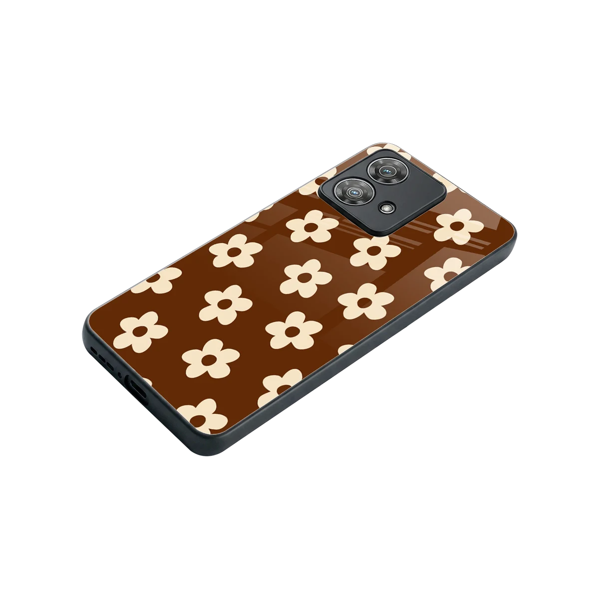 Brown Flowers stylish phone case for motorola edge 40 neo 5g | glossy glass and slim fit