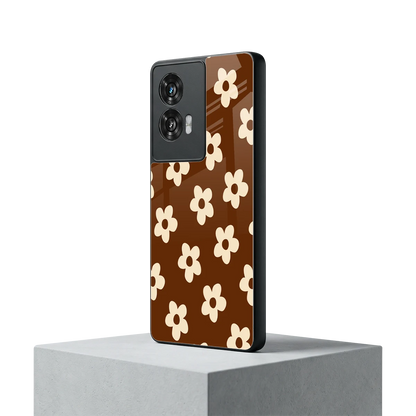Brown Flowers motorola edge 50 fusion mobile cover | shockproof glass phone case