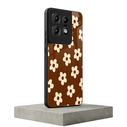 Brown Flowers motorola edge 50 pro mobile cover | shockproof glass phone case