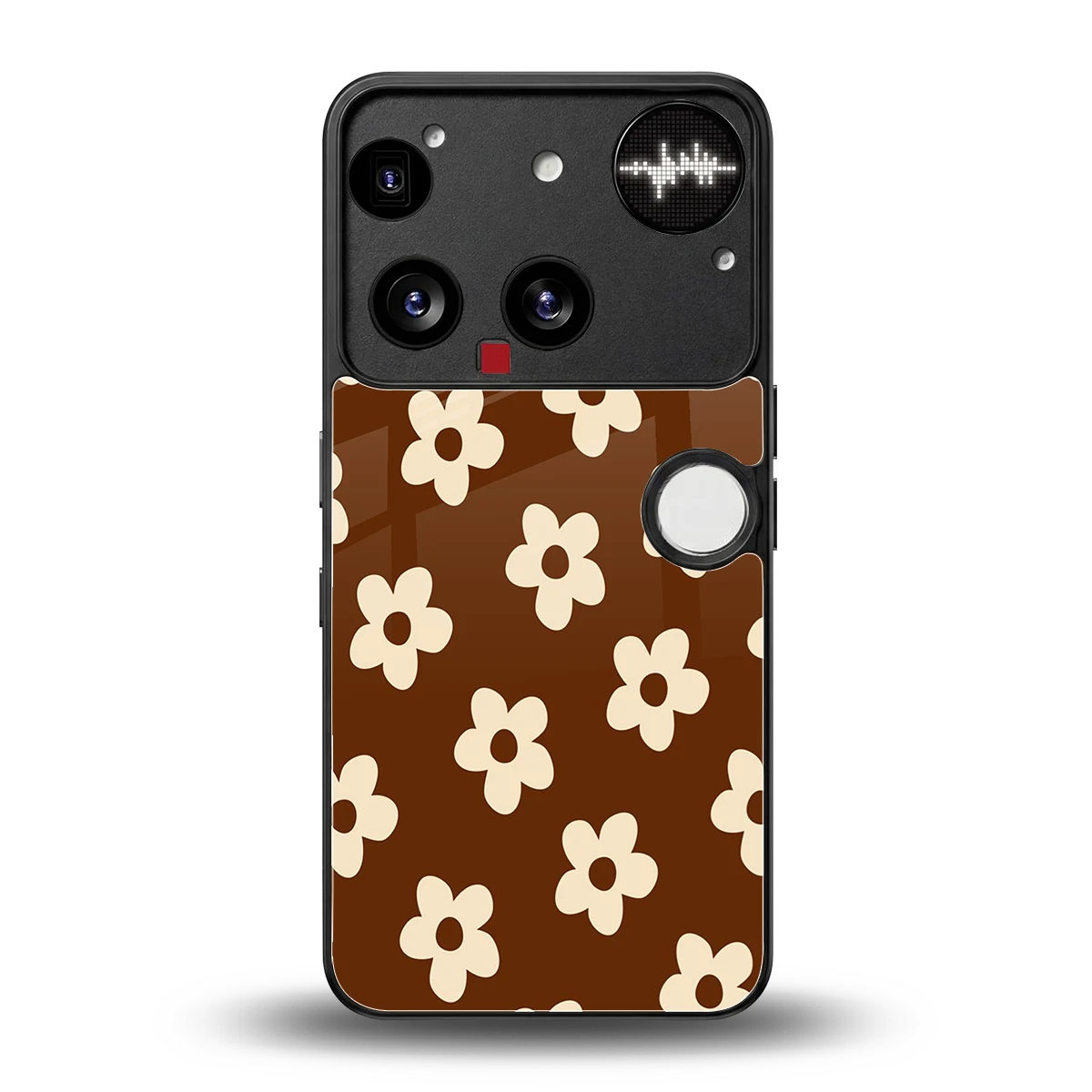 Brown Flowers back phone cover | glass case for nothing phone 3