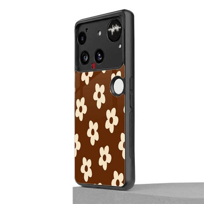 Brown Flowers nothing phone 3 mobile cover | shockproof glass phone case