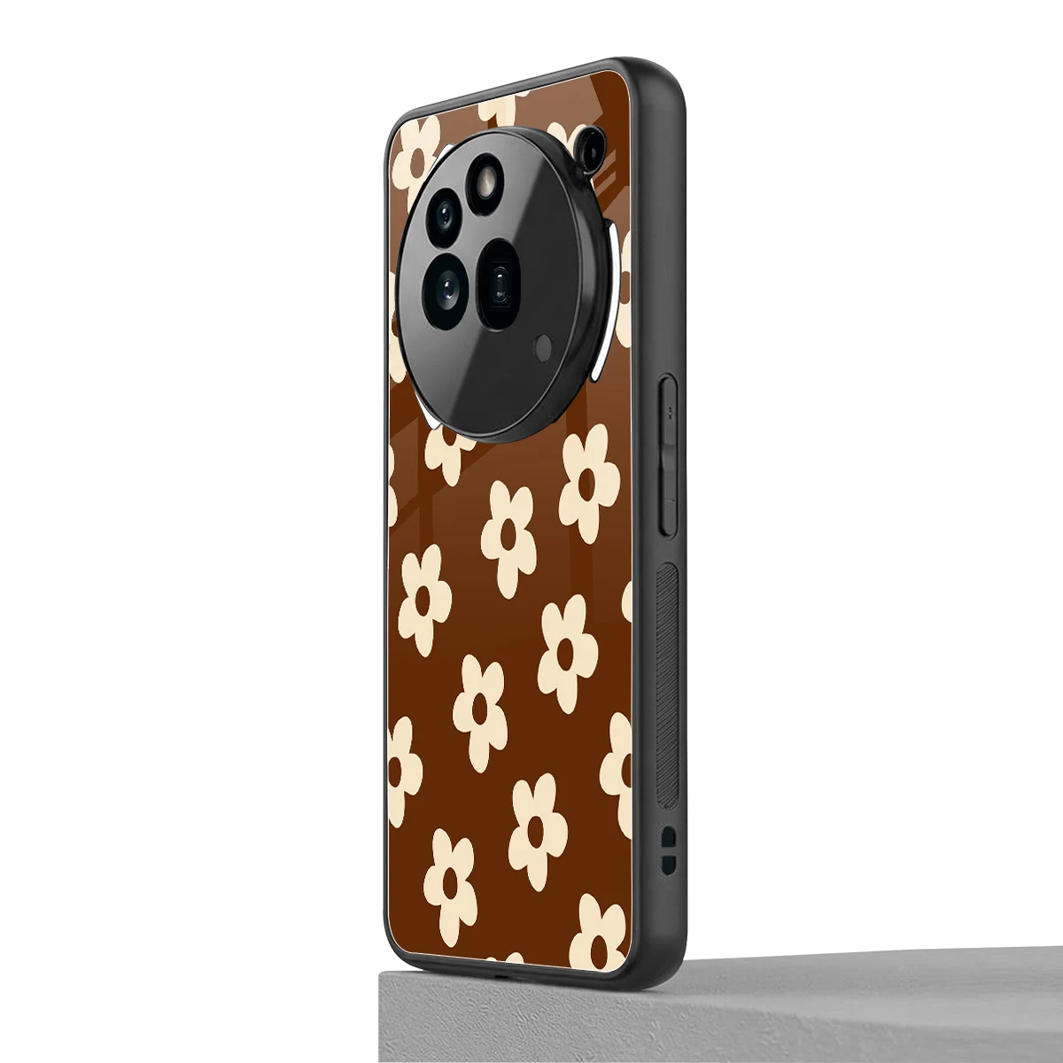 Brown Flowers nothing phone 3a pro mobile cover | shockproof glass phone case