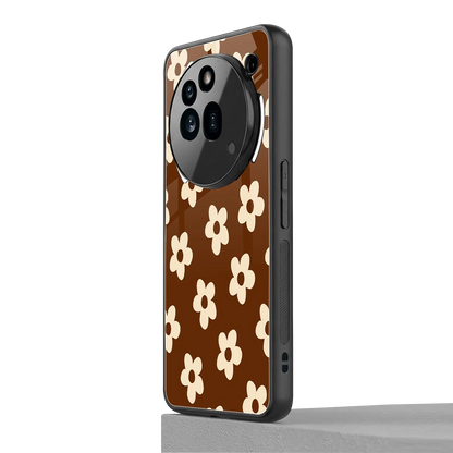 Brown Flowers nothing phone 3a pro mobile cover | shockproof glass phone case