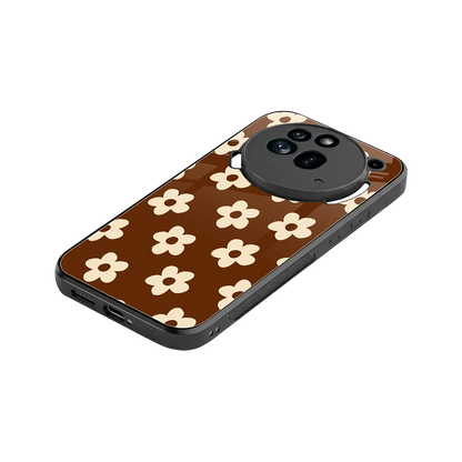 Brown Flowers stylish phone case for nothing phone 3a pro | glossy glass and slim fit