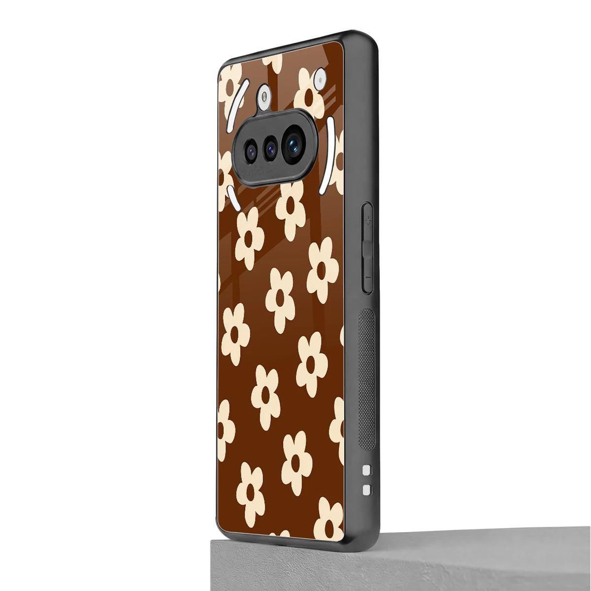 Brown Flowers nothing phone 3a mobile cover | shockproof glass phone case