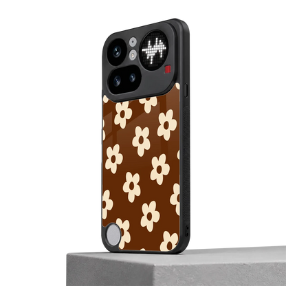 Brown Flowers nothing phone 4a pro mobile cover | shockproof glass phone case