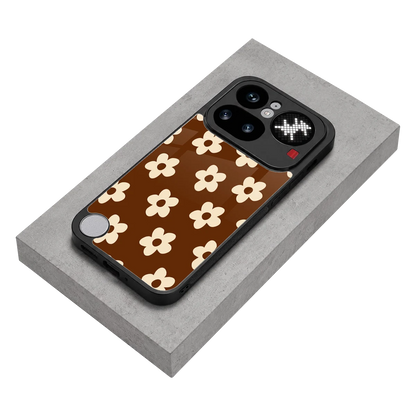 Brown Flowers stylish phone case for nothing phone 4a pro | glossy glass and slim fit