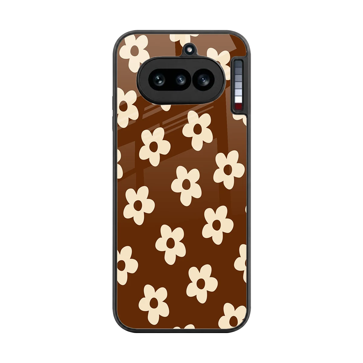 Brown Flowers back phone cover | glass case for nothing phone 4a