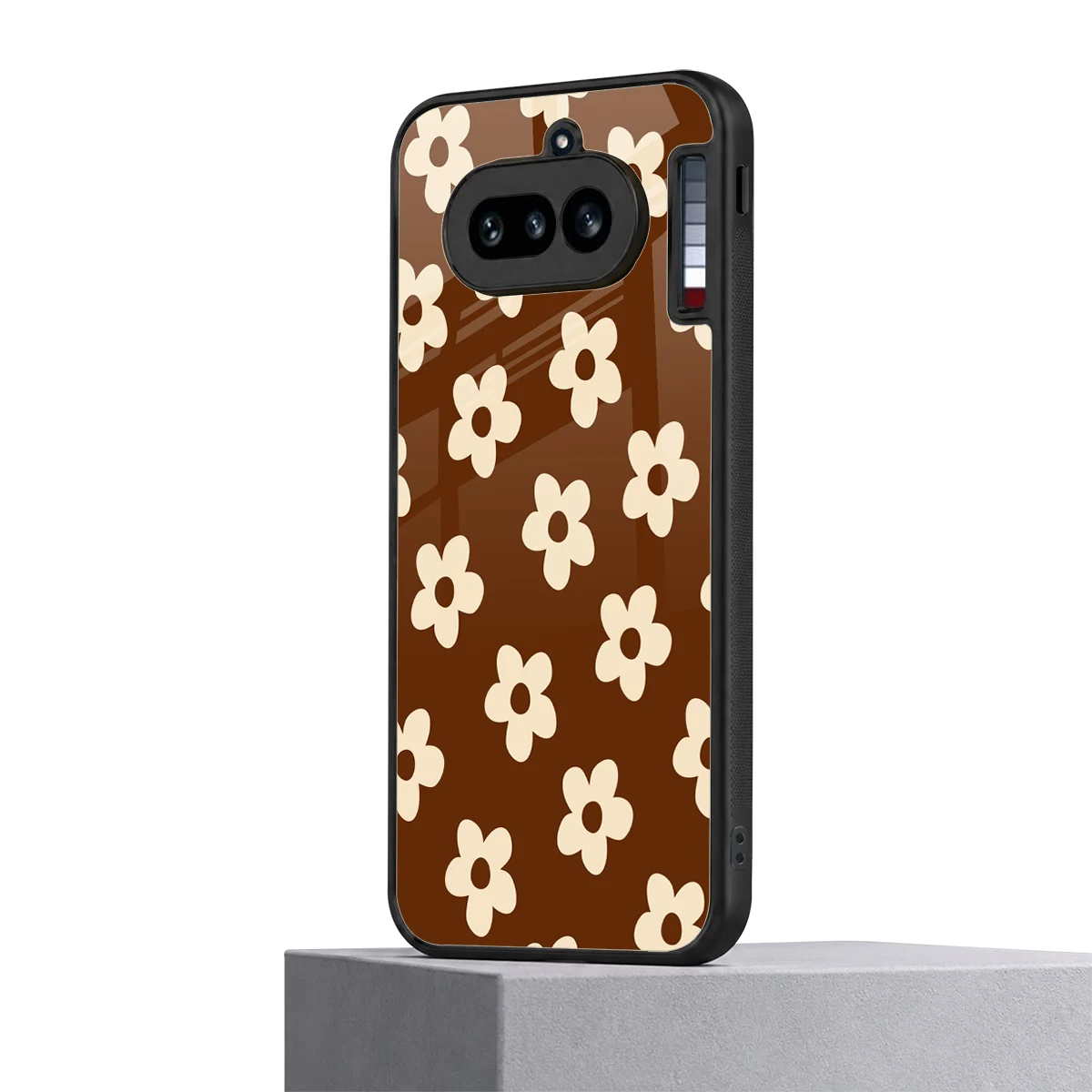 Brown Flowers nothing phone 4a mobile cover | shockproof glass phone case