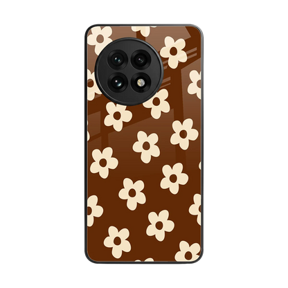 Brown Flowers back phone cover | glass case for oneplus 13r