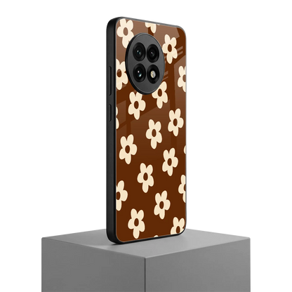 Brown Flowers oneplus 13r mobile cover | shockproof glass phone case
