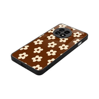 Brown Flowers stylish phone case for oneplus 13r | glossy glass and slim fit