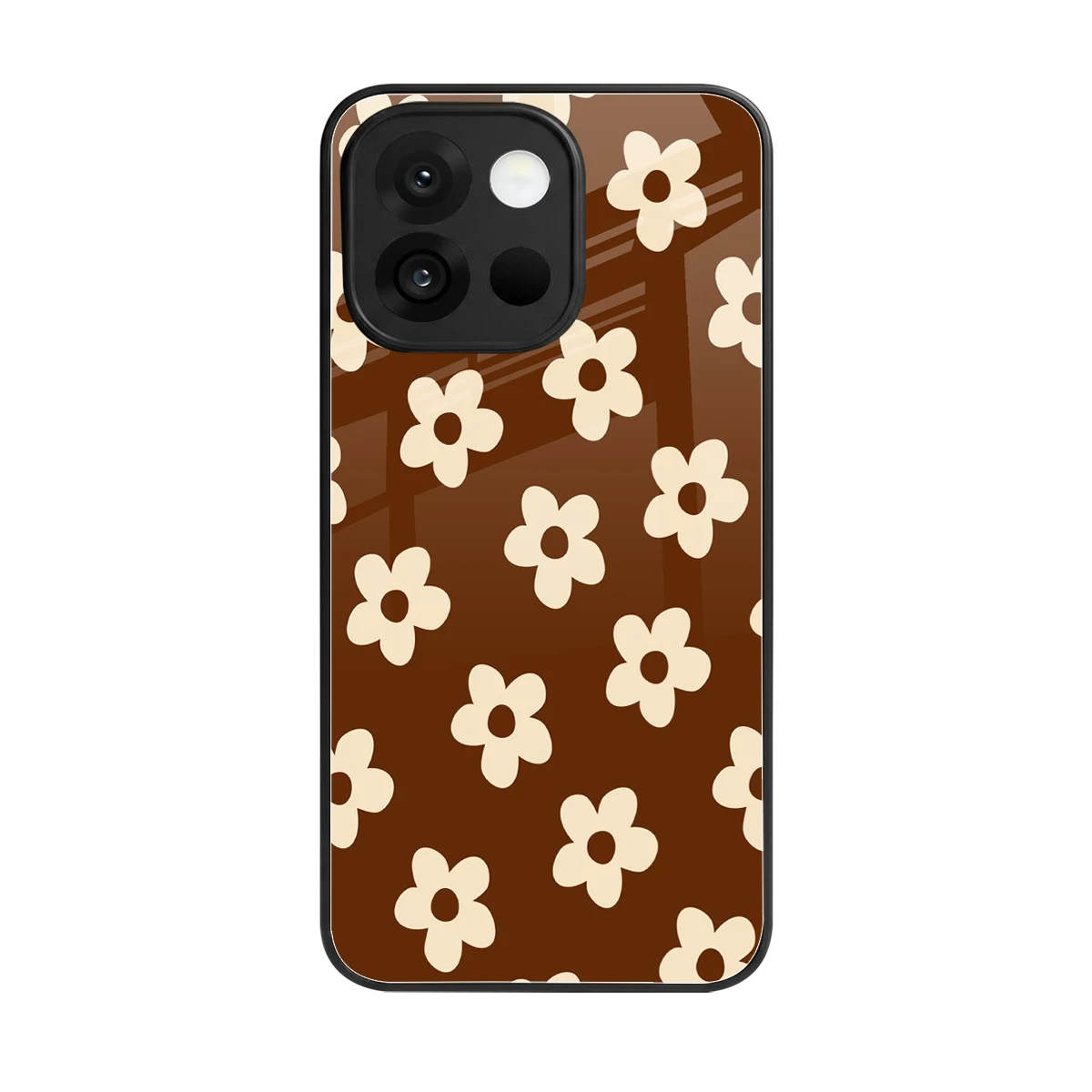 Brown Flowers back phone cover | glass case for oneplus 13s