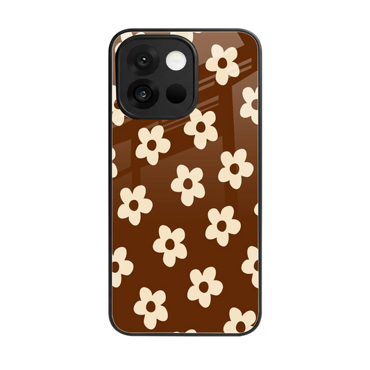 Brown Flowers back phone cover | glass case for oneplus 13s