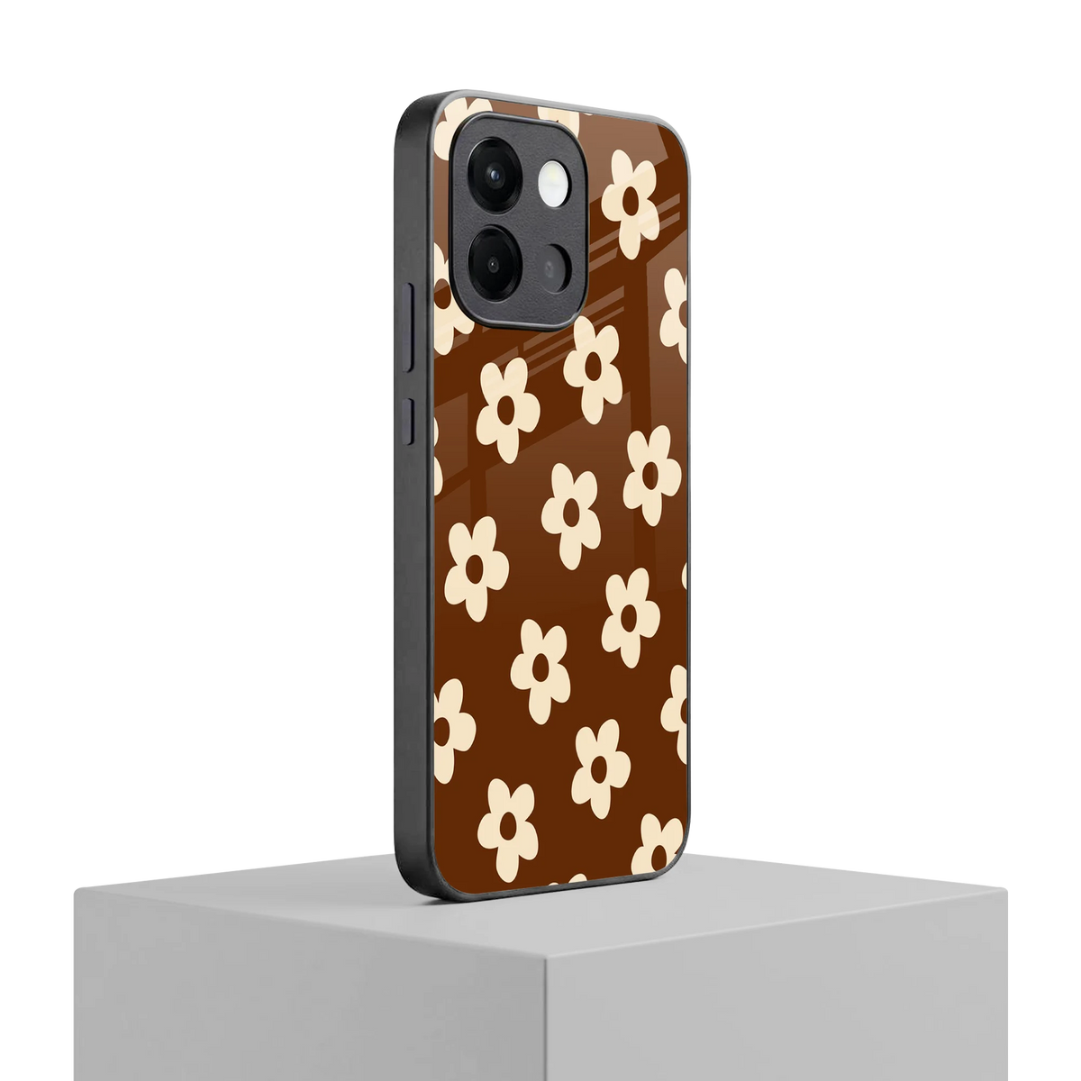 Brown Flowers oneplus 13s mobile cover | shockproof glass phone case