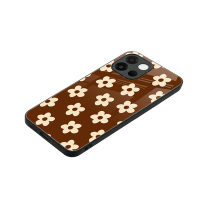 Brown Flowers stylish phone case for oneplus 13s | glossy glass and slim fit