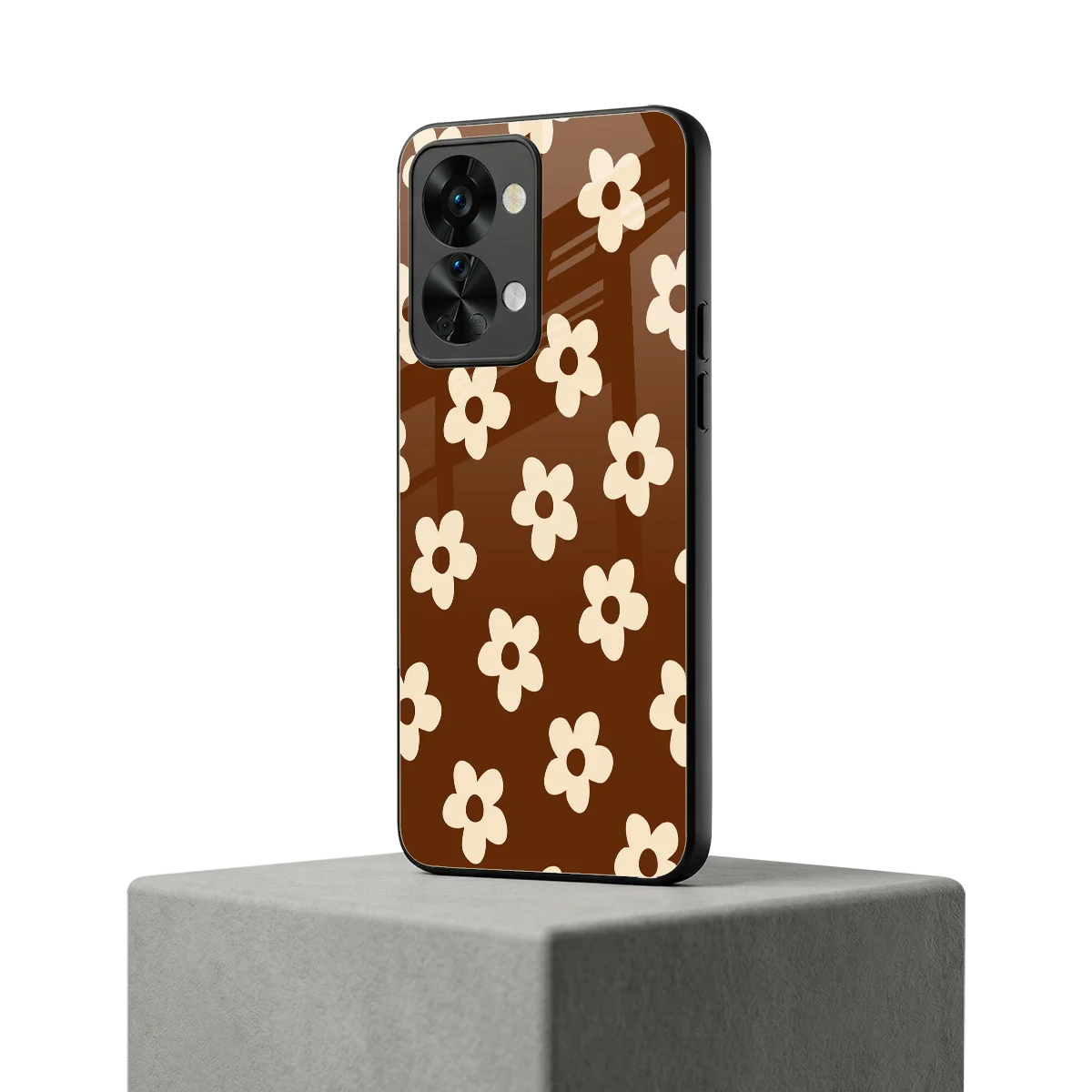 Brown Flowers oneplus nord 2t mobile cover | shockproof glass phone case