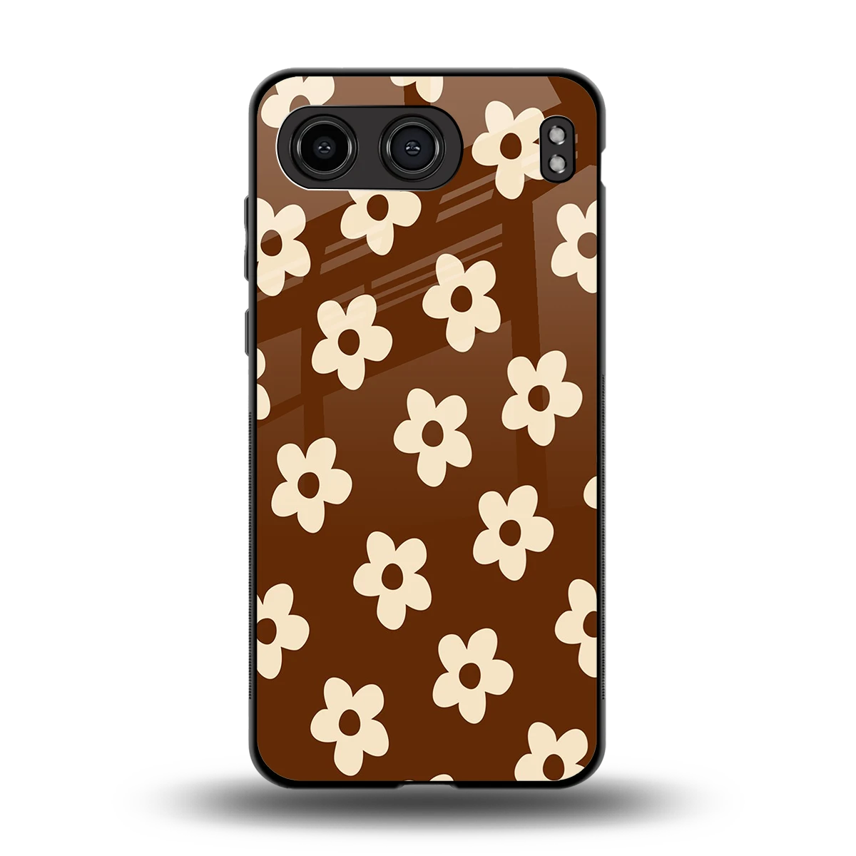 Brown Flowers back phone cover | glass case for oneplus nord 4