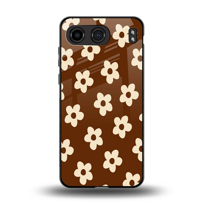 Brown Flowers back phone cover | glass case for oneplus nord 4